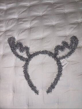 J.Crew Crewcuts Silver Tinsel Reindeer Antler Headband